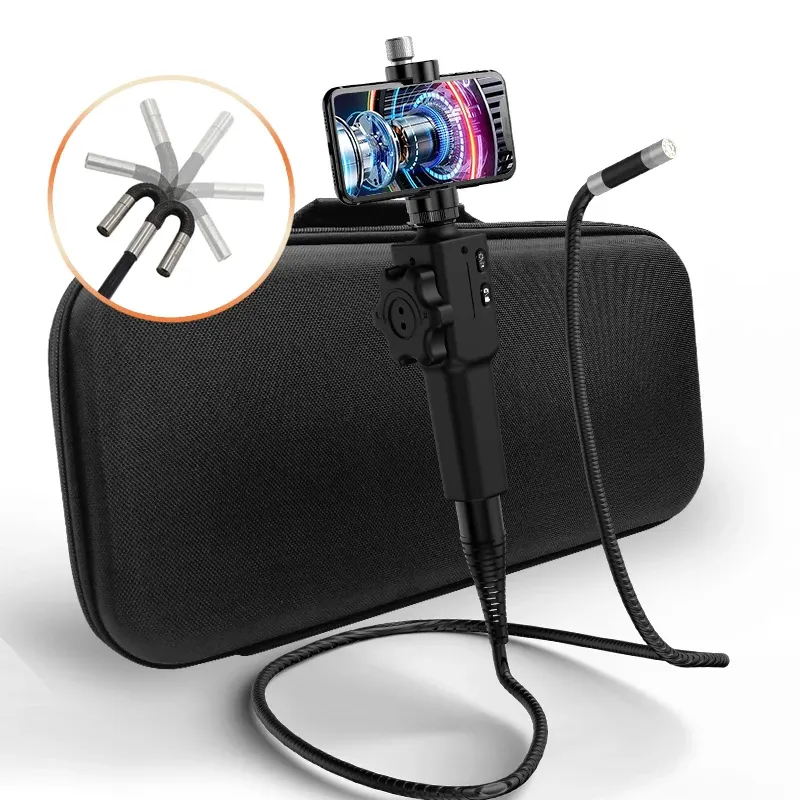 Kameror Twoway180 ° Artikuleringskontrollkamera 5,5 mm/8,5 mm endoskopkamera med 8 LED -ormkamera med resefodral 2m kabel