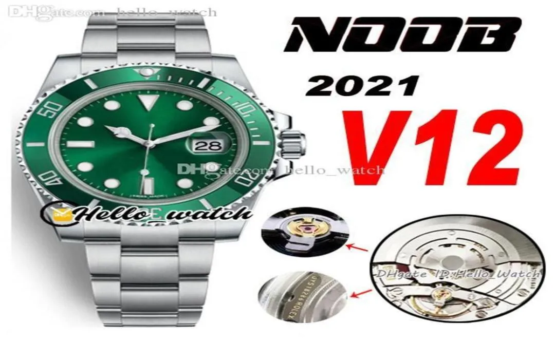 Top 2021 N 40mm V12 116610 SA3135 Otomatik Erkekler İzle Yeşil Seramikler Çerçeve ve Dial 904L Çelik Bilezik Ultimate Super Edition C7016028