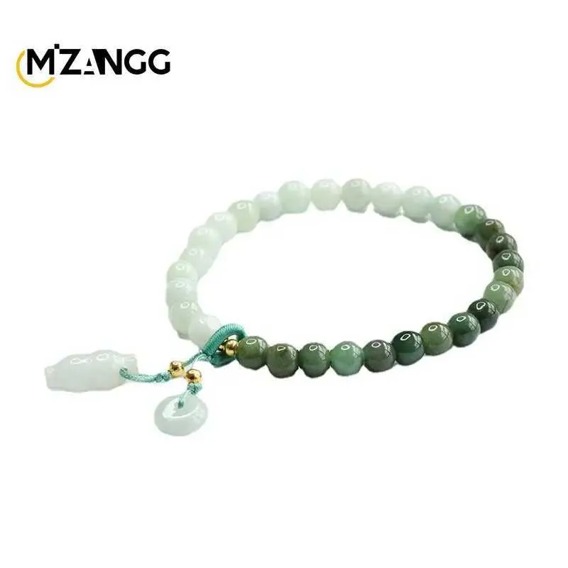 Chaîne authentique A GOOSTURE BRACET JADEITE GRADIENT DU GHME DE COLOR DE PACE BOUCLE JADE GIRLE FOLIE DÉLICATE BIJELRES AVANCÉS CONDIONS Y240420