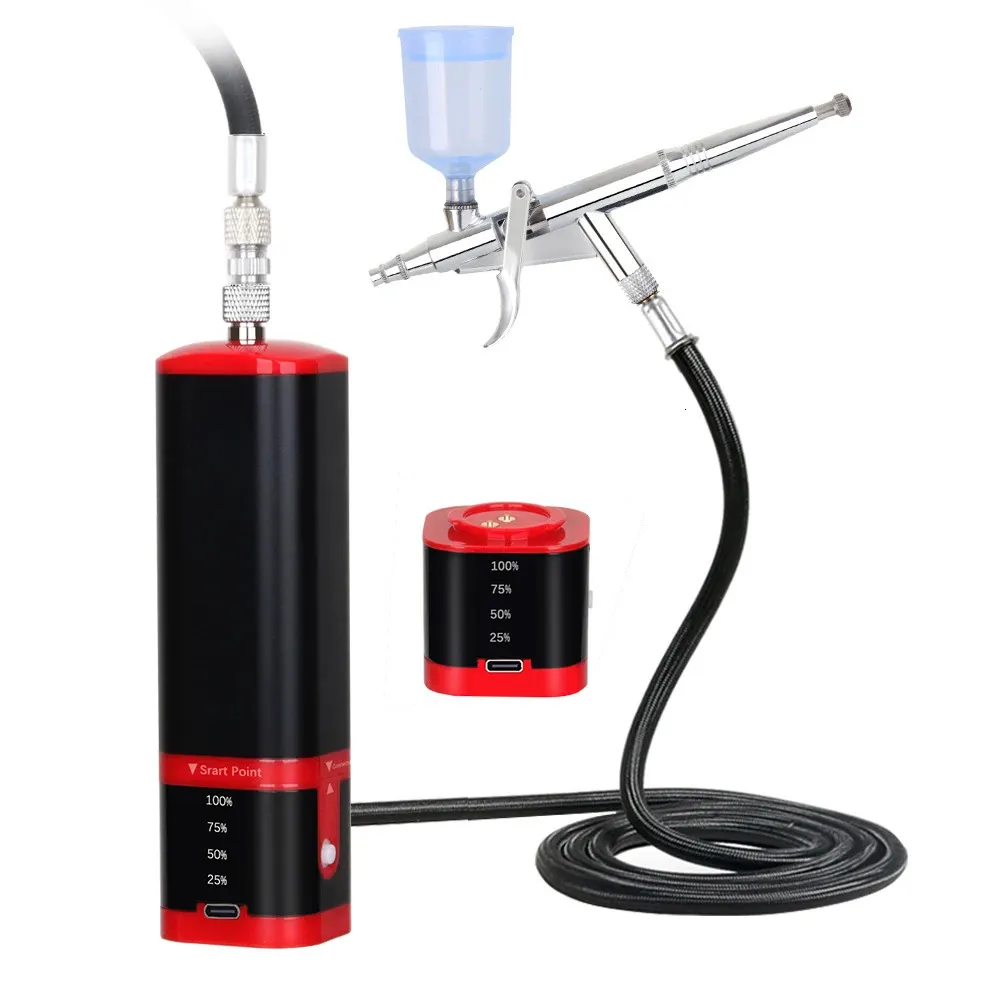 TM100116W PORTABLE Professional Mini Airbrush med kompressor kaka kakan dekoration tillfällig tatueringar spray luft borste penna verktyg 240408