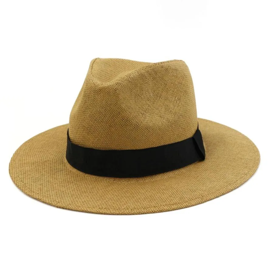 Diseñadores de moda Hoaree Summer Sun Grass Sombreros para mujeres y hombre Classic Panama Beach Sombrero de paja Hombres UV Protección UV Capilla Big Sa3491331