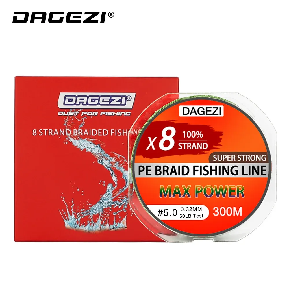 ACCESSOIRES DAGEZI 8 STRAND 300M / 330YDS AVEC CADEAU SUPER STRONG 1080 LB Lignes de pêche de marque 100% PE Ligne de pêche tressée