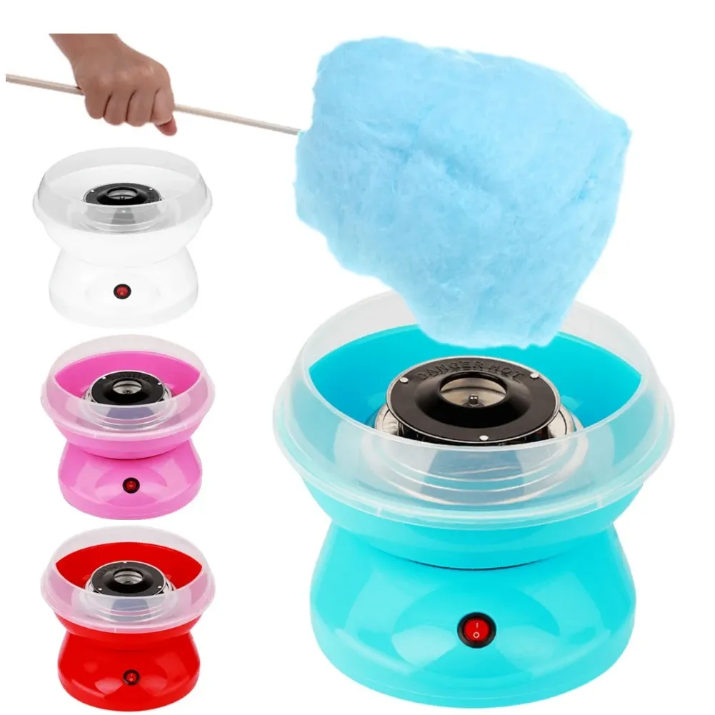 Processorer Portable DIY Cotton Candy Maker med 10 Marshmallow Sticks Sugar Scoop 450W Mini Electric Cotton Candy Maker Candy Floss Machine