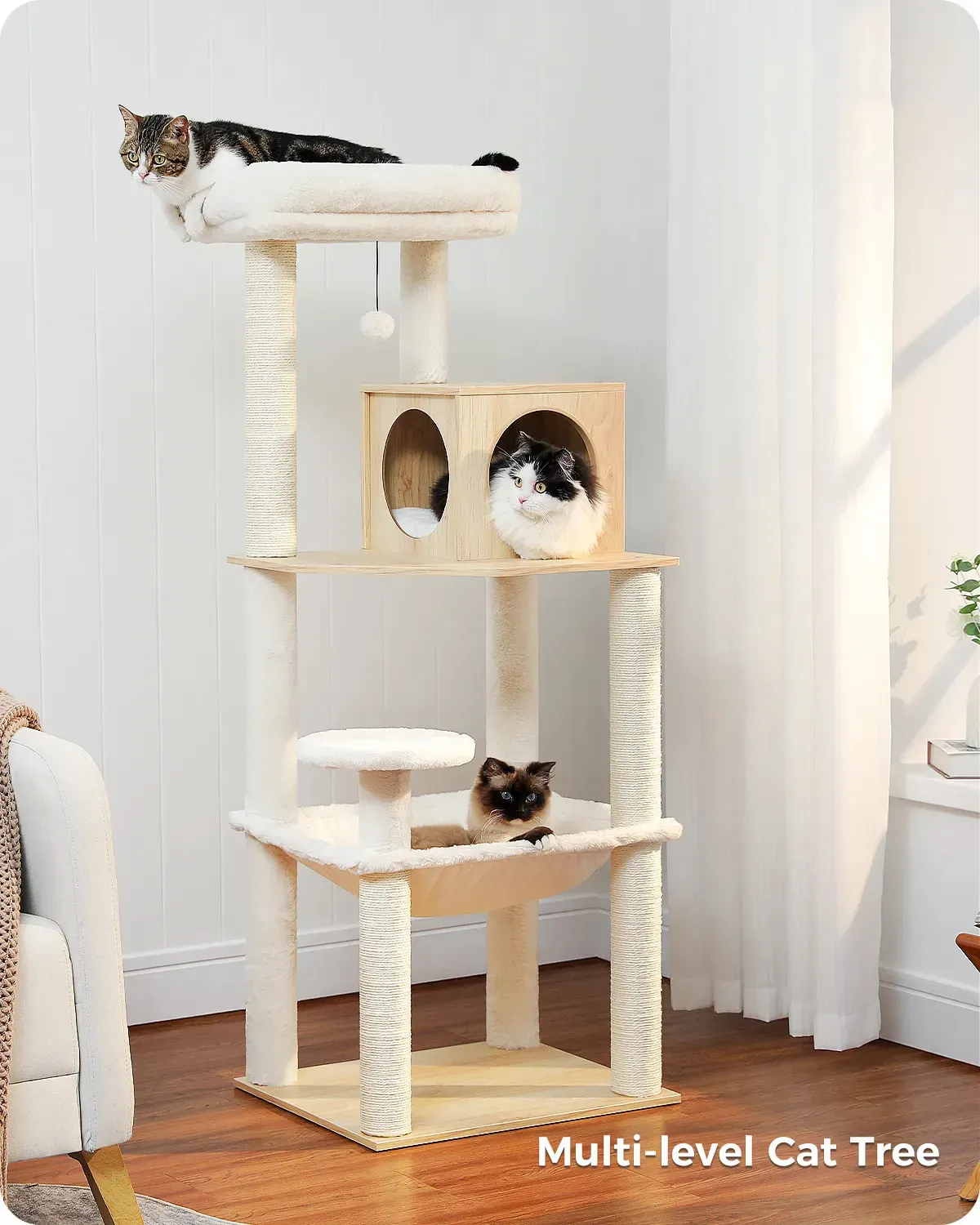 Scratchers Cat Furniture Scratchers Multilevel Cat Tree Tower med Condo Scratching Post för kattmöbler House Cat Scratcher Cat Supplies