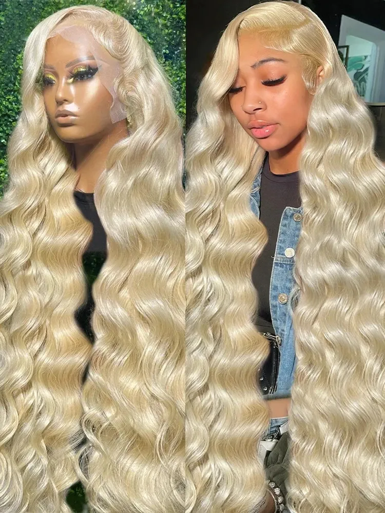 613 Honey Blonde 13x6 Transparen Lace Front Human Hair Wigs Brazilian 250% Body Wave Colored 13x4 Lace Frontal Wig For Women 240409