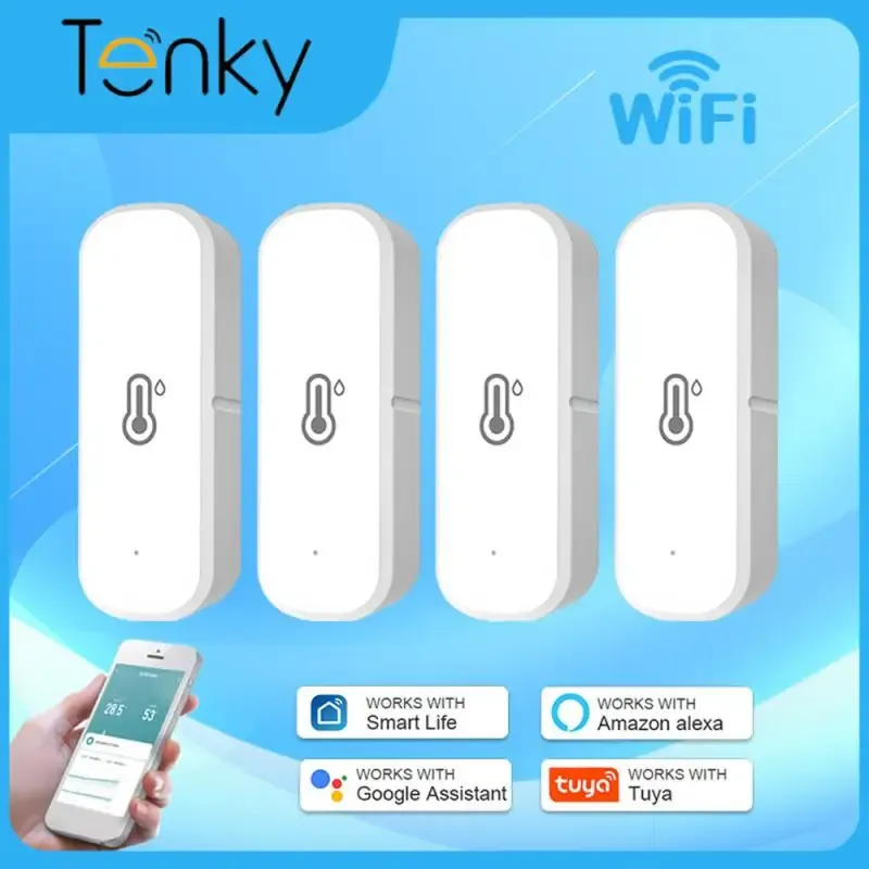 Controllo 110pcs Tuya WiFi Smart Temperature and Umidità Sensore Sensore Igrometro Igrometro Detector Work con Alexa e Google Home