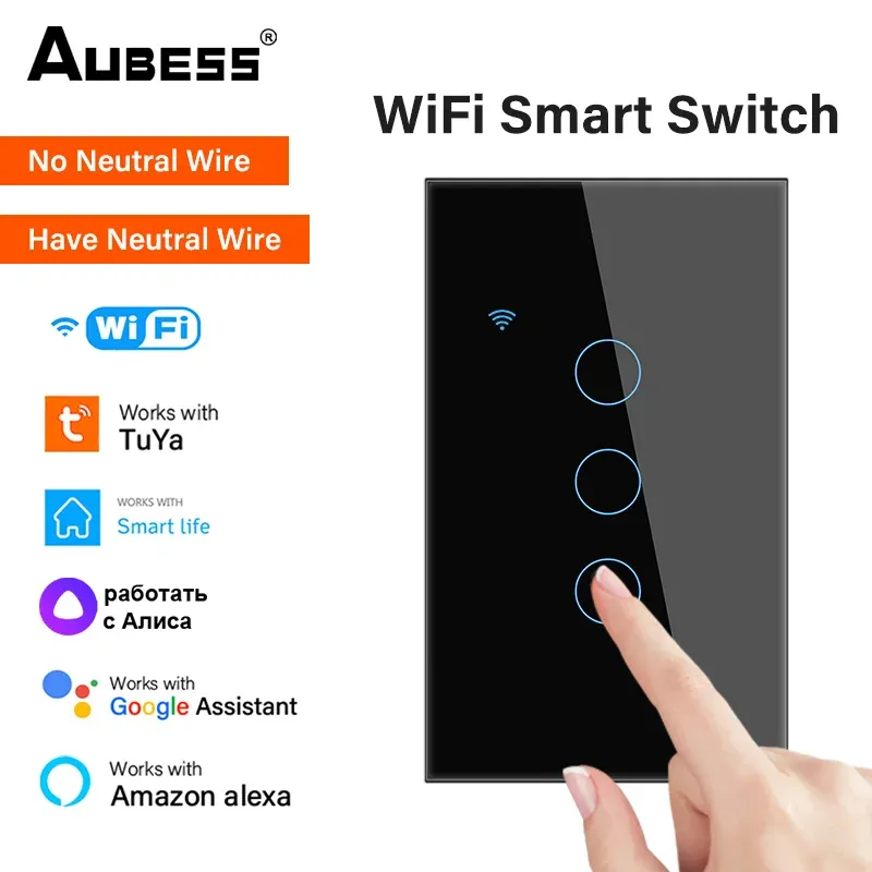 CONTROLLA TUYA Smart Life Home House WiFi Wireless Interruttore a parete remoto VOCE VOCE SENSORE SENDIMENTO LIDIGIONI Alexa Google Home