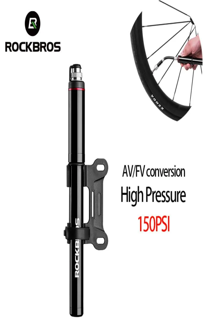 Rockbros Bicycle Pump Aluminum Alloy сплав 150 фунтов на квадратный дюйм Мини -воздушные насосы высокого давления для велосипедных настройки шин5610394