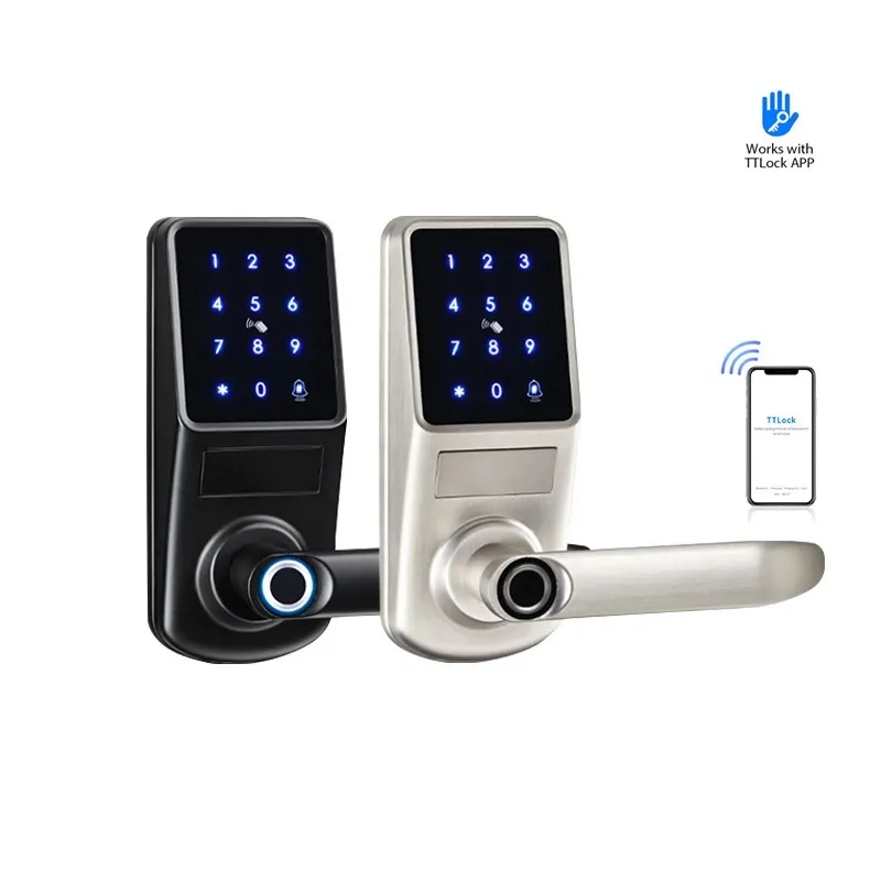 Controle Smart Barbolt Lockless Entrada sem chave Tela de toque eletrônico Bluetooth TTLOCK Controle de aplicativo Passcode EKeys Automotor de bloqueios de porta automática