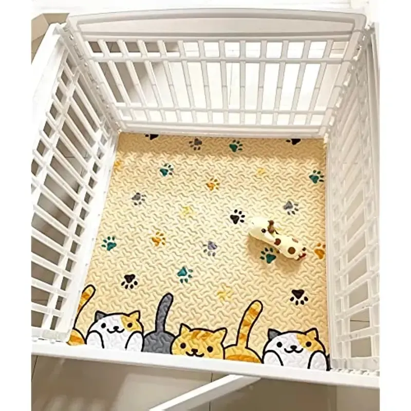 Leveranser Dog Playpen Mat Crate Mat Puppy Pads, återanvändbar husdjursträning Pad Washable Pet Madrass Pads