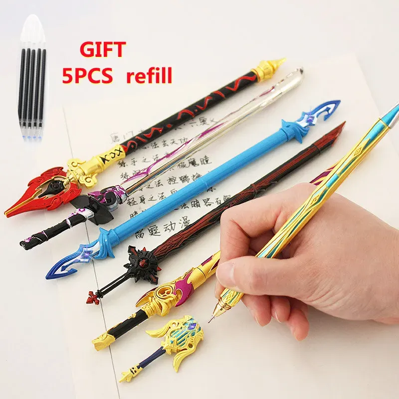 Pens Geschenk Nachfüll Genshin Impact Anime Gel Signatur Signature Penschordmodell Schüler stationäre Mentalschreibungen Zubehör Schullieferungen