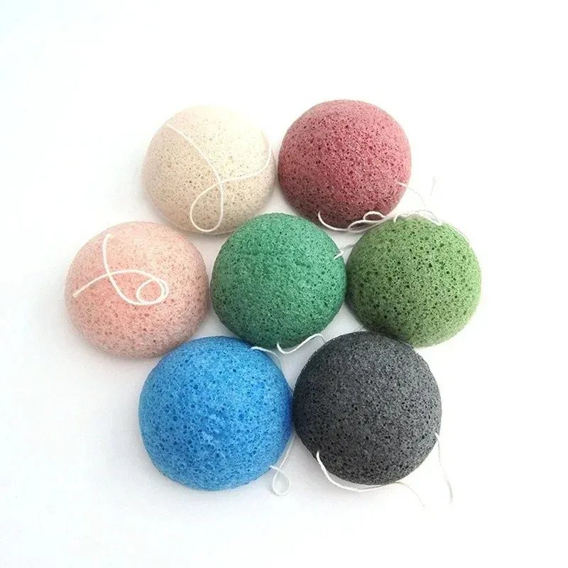 5st Puff Natural Cleanse Exfoliator Puff Face Cleaning Sponge Round Shape KonjaC Face Washing Sponge Facial Tool