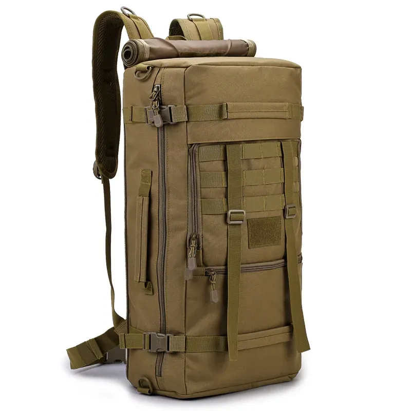 Krótkie klapy torba bagażowa wojskowa taktyczna mężczyźni 50L Plecak wielofunkcyjny na zewnątrz puszki do plecaków na ramię męskie torby posłańca