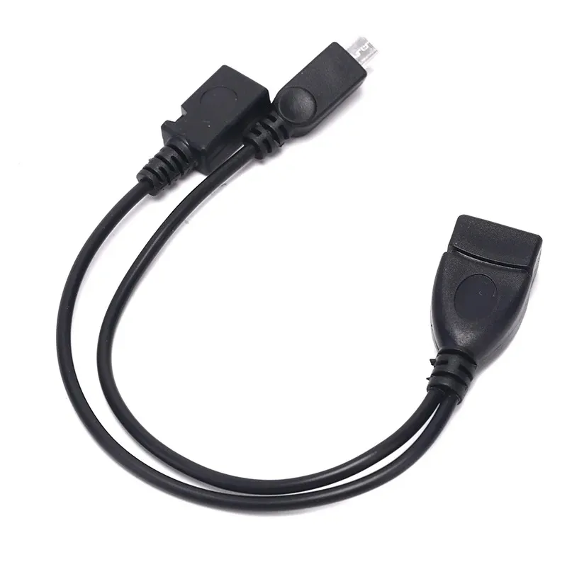 2024 2 в 1 OTG Micro USB -хост мощность Y Splitter Adapter USB -адаптер Micro 5 -контакт -самца кабеля USB -адаптера Micro 5 Pin