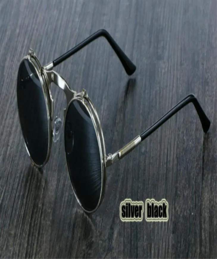 Fashion STEAMPUNK Metal Round Sunglasses Men Women Retro SUN GLASSES Brand Designer sunglasses Eyewear Shades UV Protection3876526