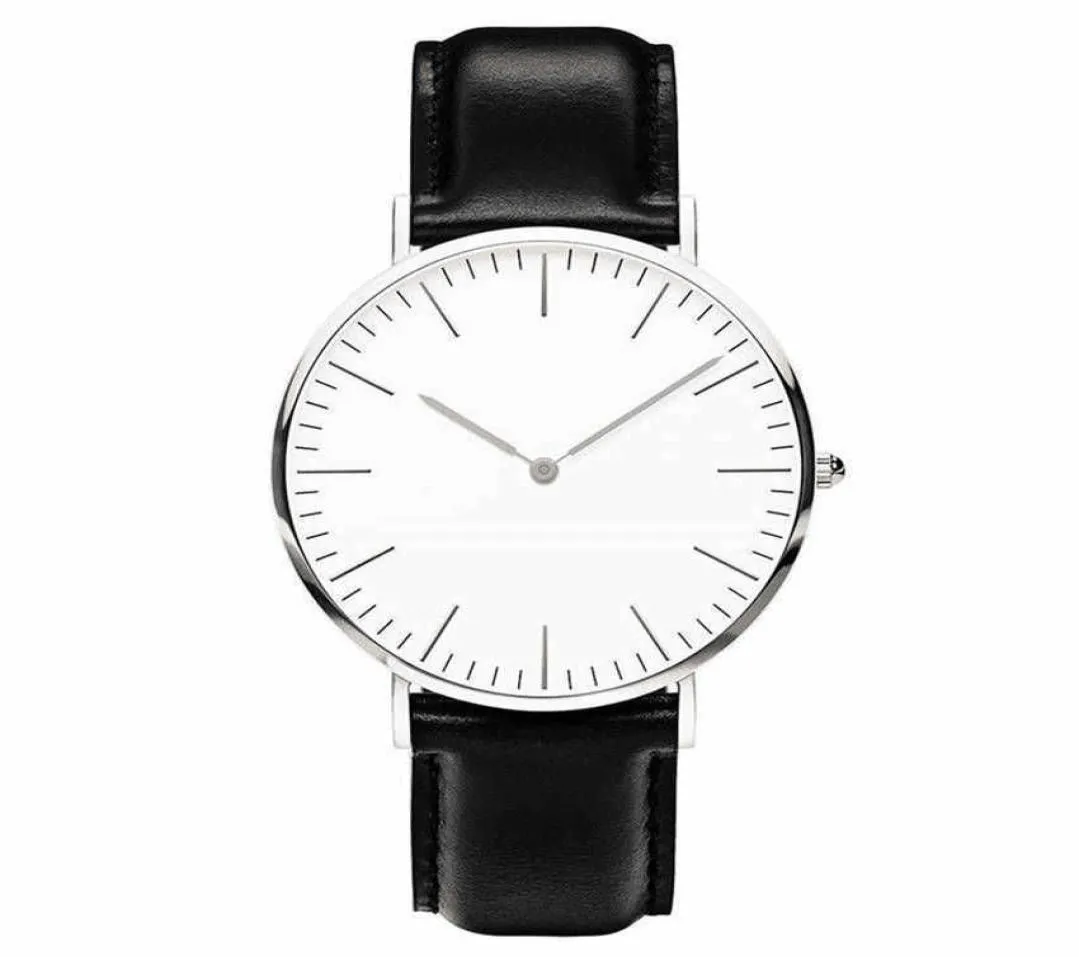 Eenvoudige stijl kwarts klok geen ultrathin militair leger lederen horloges2366717