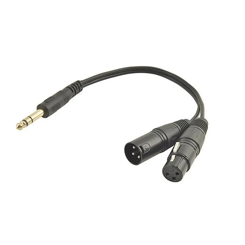 6,35 cm à xlr mâle + xlr Adaptateur féminin Adaptateur Mélangeur de câble d'alimentation Boîte de son mobile 6,5 cm à xlr