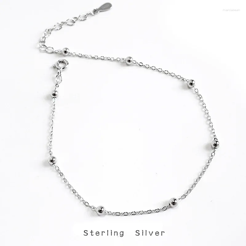 Anklets stylowy S925 Srebrna kostka z łańcuchem krzyżowym i dekoracją perłową dla kobiet