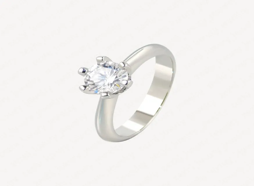 Biżuteria Tytan Stalowa Pierścień Weddła 18k Białe Złoto Plane Diamentowe dla mężczyzn i kobiet Wybierz akcesoria z Jewel8935439
