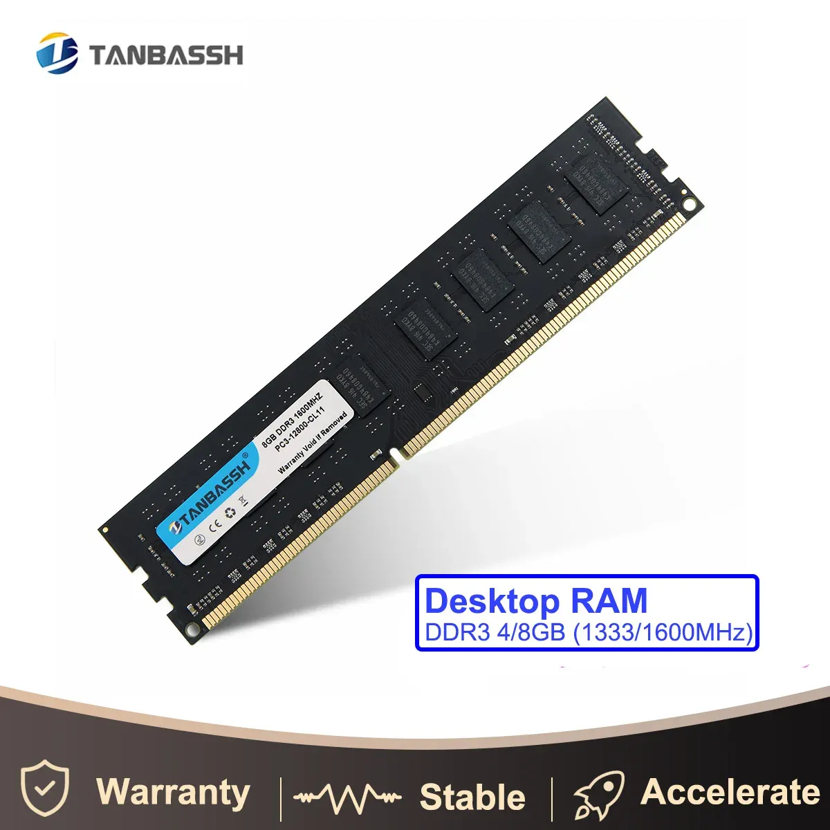 RAMS DDR3 4GB 8GB RAM 1333MHz 1600MHz Desktop Memory 240pin 1.5V Lång DIMM Intel Dual -kanaler (2x dubbla kanaler)