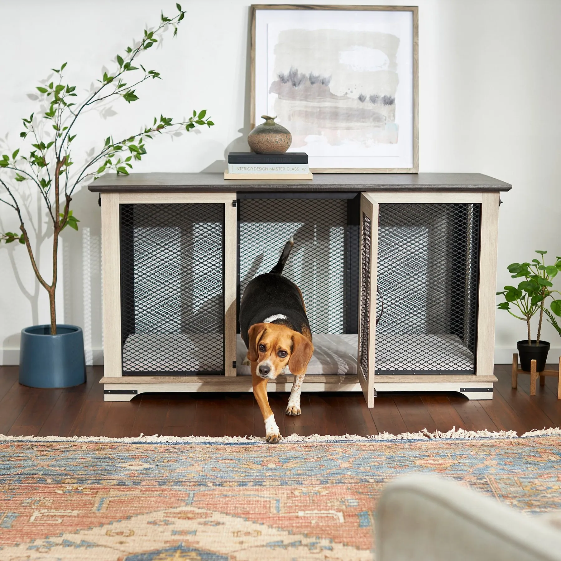 Save Big on Bulk Dog Crate With Mat Dog Crate Furniture: Versatile Pet Home  With End Table Design, Wooden Pet House For Small To Medium Dogs, Includes  - Main Image