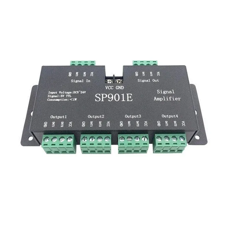 SP901E SPI-Signalverstärker für WS2812B WS2811 WS2813 Pixel RGB LED Strip Signal Repeaters adressable Dream Color Tape DC5-24V