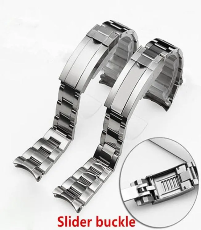 Merk 20 mm geborsteld Poolse zilveren roestvrijstalen horlogebanden voor RX onderzeeër rolriem onderzeeërspolband Bracelet15204961