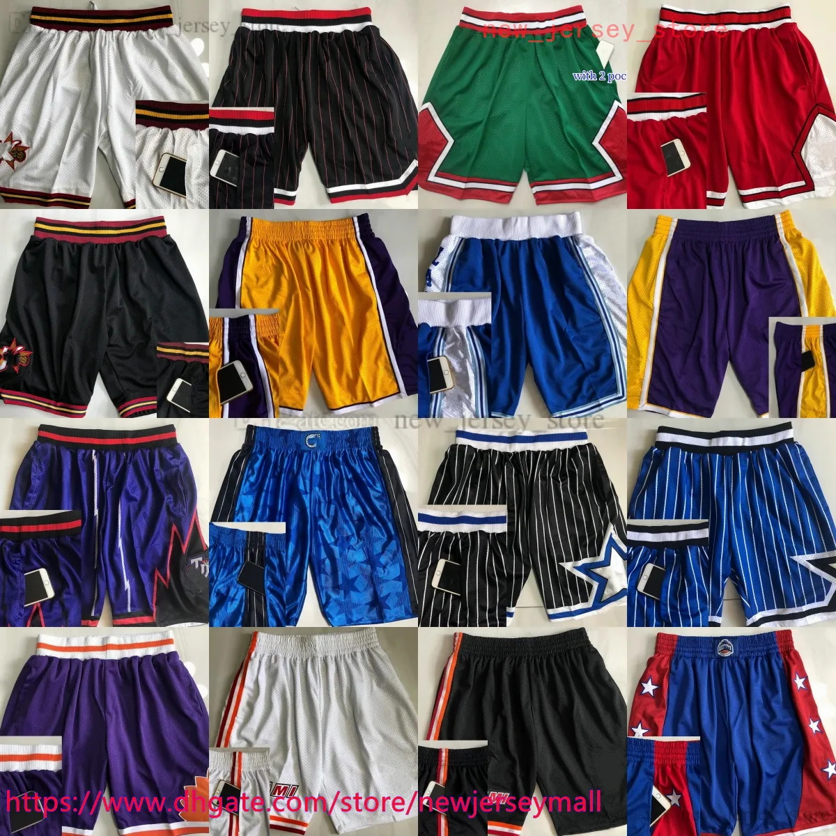 Klassieke retro basketbal shorts met pocket authentieke steekkwaliteit retro zakken korte man ademende sportschool training strandbroek zweetwapens korte man