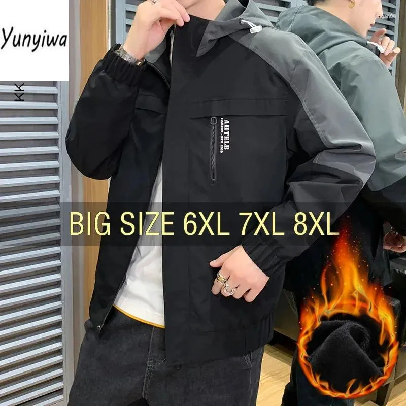 Vestes pour hommes veste à sweat à sweat trench plus taille 6xl 7xl 8xl poches noires surdimensionnées