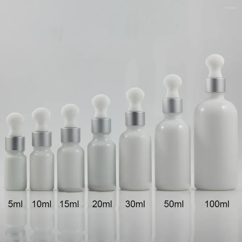 Bouteilles de rangement vides 15 ml d'emballage cosmétique personnalisé Dropper en argent mate en verre bouteille pour l'œil