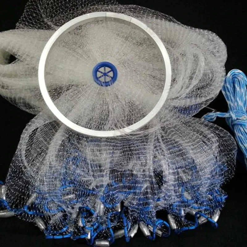 Accessoires Finefish 2.4M4.8m gegoten netten met zinklood en zonder zinklood vangt visnet met ring klein gaasvlieg handworp netwerk