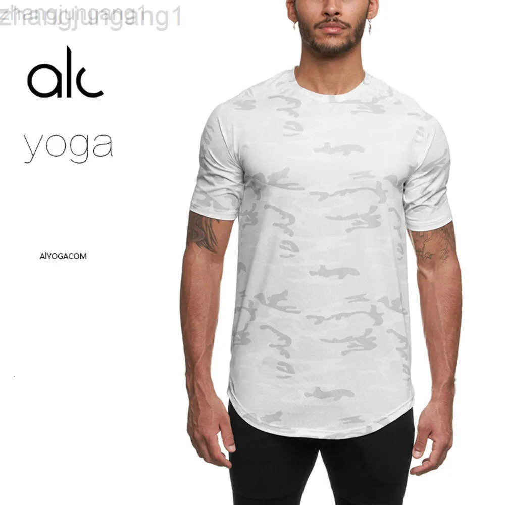 Desguerger Alooo Yoga T-shirt Top Cabine Short Man Men Al Mens Casurunning Fitness Cost ShortSleeved Sports Sports Tshirt Sweatabsorbing Quick-Wrying