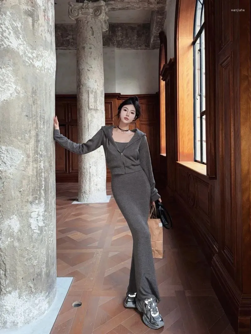 slim fit dress slacks Long sleeves loose fitting linen dress 4817 – Xiaolizi