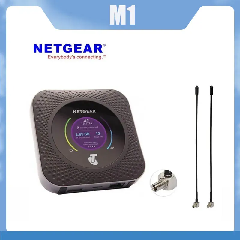 Yönlendiriciler Kilidi Netgear Nighthawk M1 4GX GIGABIT LTE Mobil Yönlendirici 1000Mbps WiFi Hotspot +2pcs Antenler