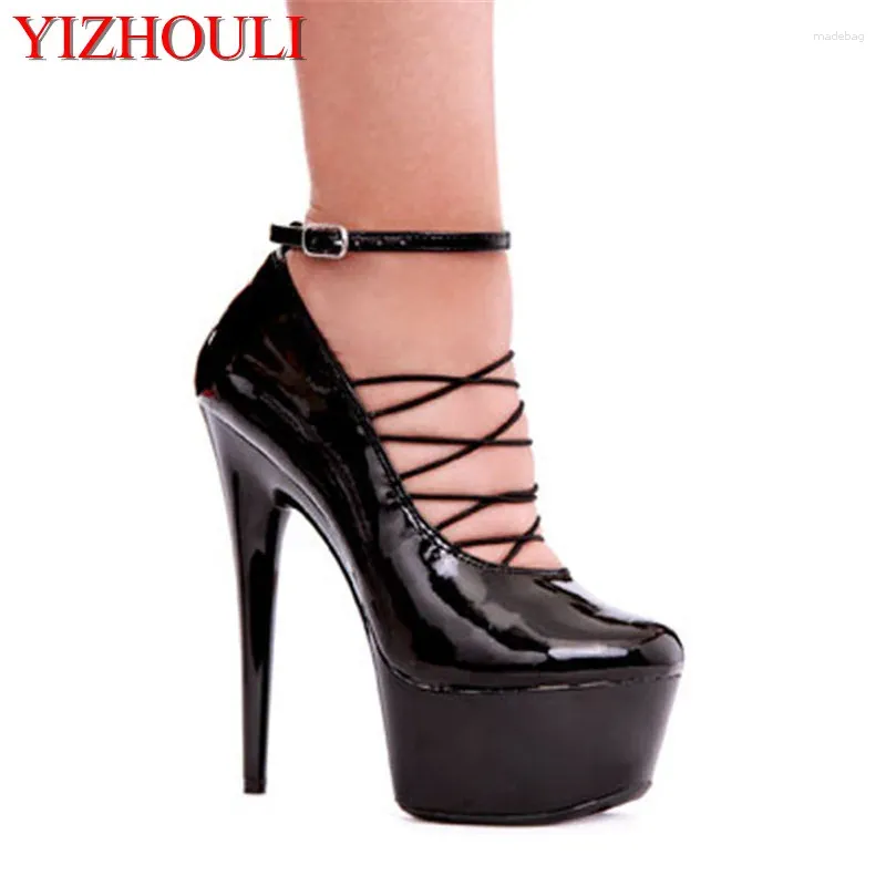 Dress Shoes To Fashionable Ankle Strap Platform Sexy 15cm Heels For Women Party Wedding/dance Single