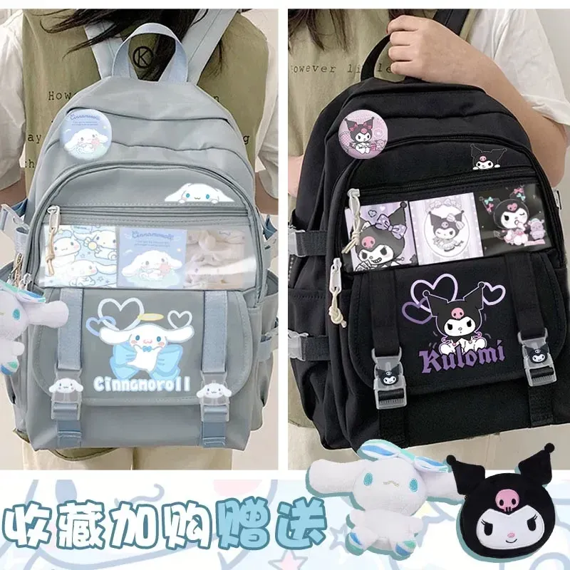 Sacs Kawaii Sanriod Anime autour de Mymelody Kuromi Cinnamoroll Cartoon Cute d'école Backpack Travel Backpack Gift For Girlfriend