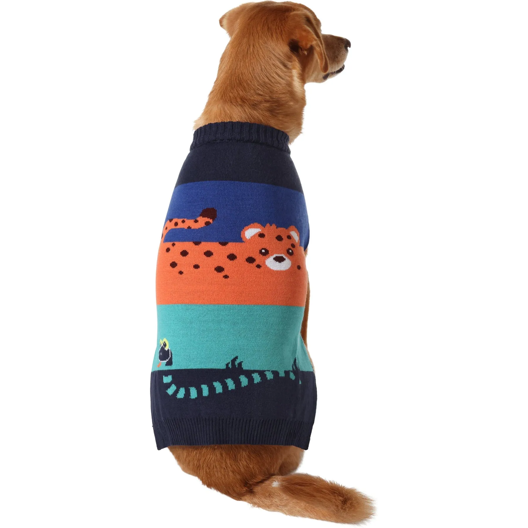 Cozy Cat & Small Dog Sweater in Cheetah Colorblock - Warm Cat Fur ...