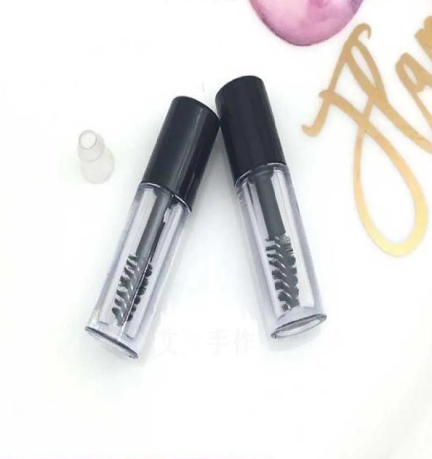 08ml mini Clear Empty Mascara Tube Eyelash Cream Vial Liquid Bottle Exempel Kosmetisk behållare med läcktät Inner Black Cap SN199138621