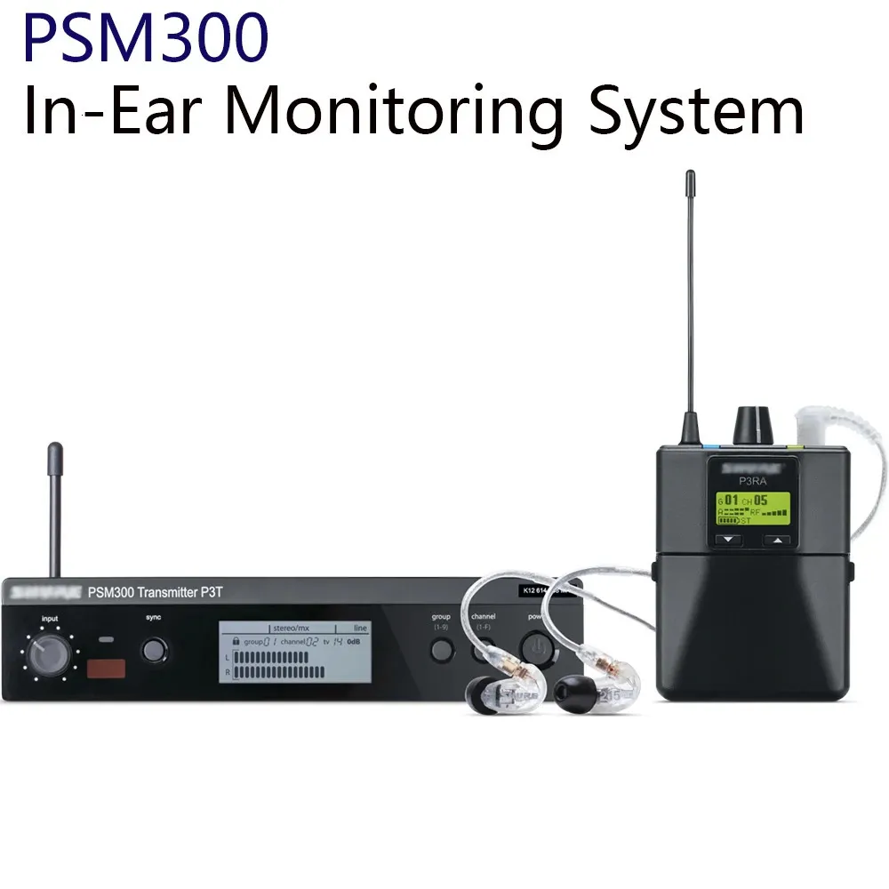 PSM300 P3RA P3T System monitorowania dousznego Profesjonalny system bezprzewodowy dla pasm 100 mW 24-bitowy cyfrowy procesor DSP Audio 240411