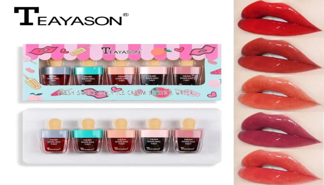 5 pezzi Super Ice Cream Lip Gloss impermeabile per rossetto liquido di lunga durata di rossetto rosso dolce tinta gloss dolce cosmetica TSLM17266837