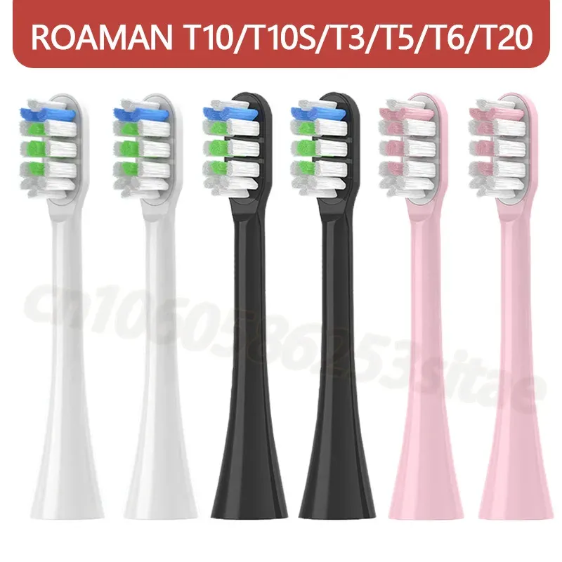 فرشاة أسنان ROAMAN استبدال رؤوس أسنان الأسنان لـ T3/T5/T10/T10S/T20/E7/V5 رؤوس فرشاة أسنان كهربائية ناعمة فوهات دوبونت ناعمة