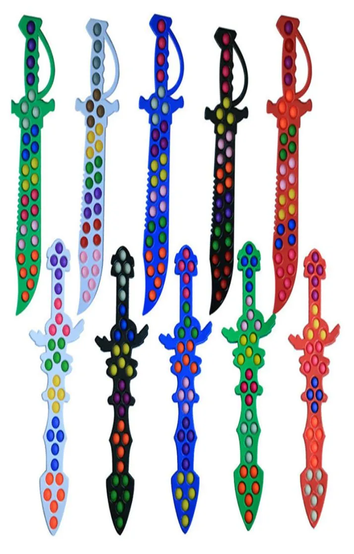 Les jouets fidget poussent la bulle katana de forme d'épée fête favorable puzzles puzzles popper bulles en silicone jeu éducation décompressio8228438