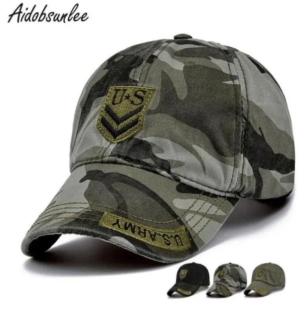 Men039s Baseball Cap US Army Camuflage Hat Cotton Brand Cap Hats Caps Unissex Ajustável Alta Qualidade3218230