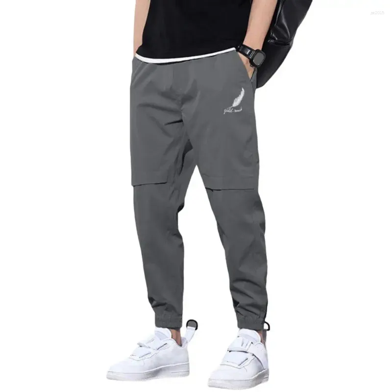 Men's Pants Sport Trousers Shrink Resistant Shrinkable Cuffs Loose Fit Trendy Hip Hop Style Men Sports Casual Versatile