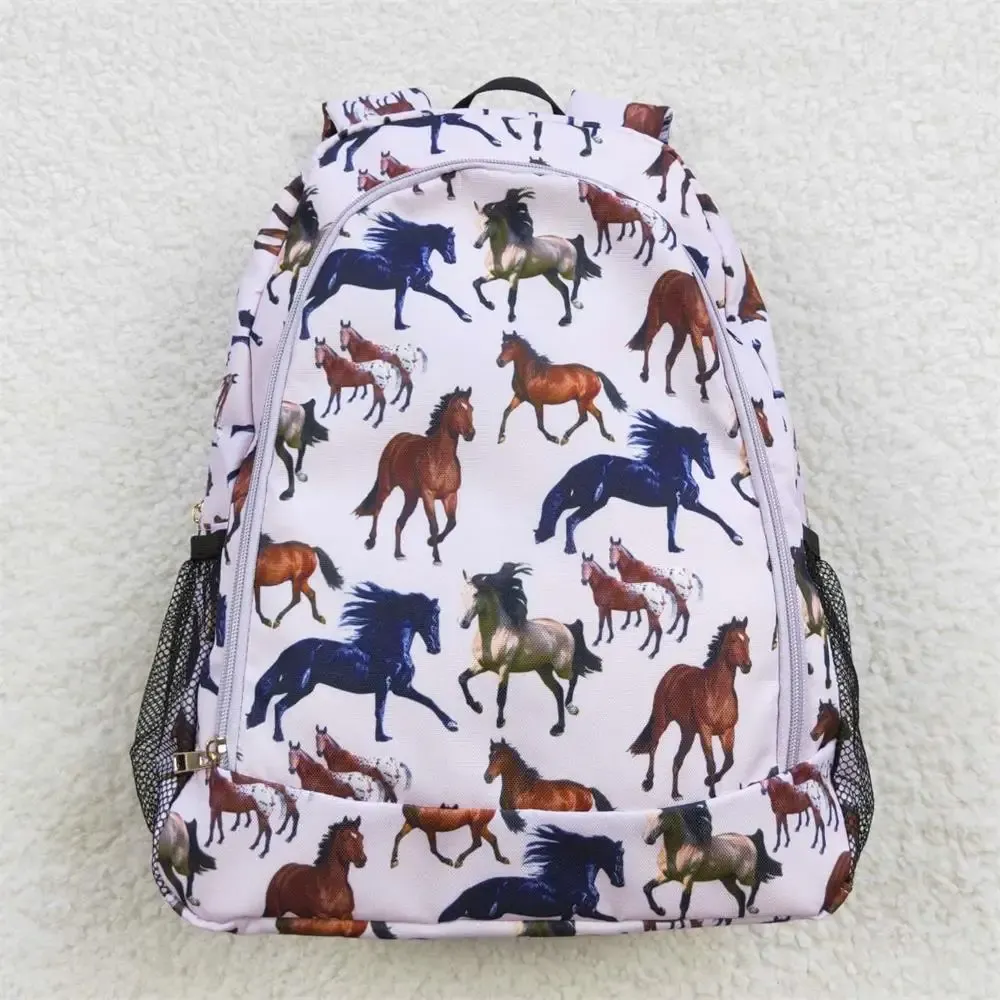 Bolsas butiques por atacado Baby Kids Horses Western Backpack Backpack Saco de boutique para crianças portáteis para crianças portáteis