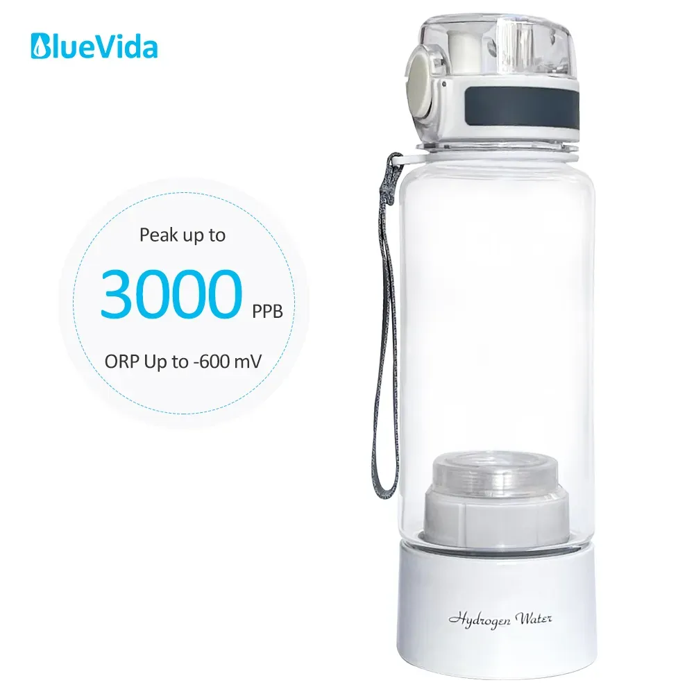 bottle Bluevida New Sports Style Spe & Pem Hydrogen Water Generator, H2 Up to 3000ppb and Large Battery Capacity Hydrogen Water Bottle