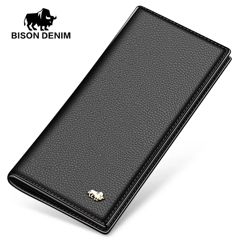 Portefeuilles bison denim luxe en cuir véritable portefeuille portefeuille slim bifold de crédit porte-sac à main portefeuille