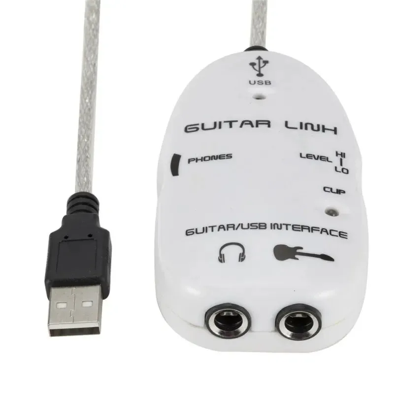 2024 USB Guitar Cable Recording Adapter Sound Player Card Effects Interface Link Cable Guitar Guitar Pickup2.pour enregistrer l'adaptateur