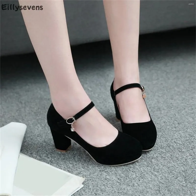 Dress Shoes Women's High Heel Mode veelzijdig vierkant suede elegant eenvoudige zakelijke casual dance sandalias de mujer