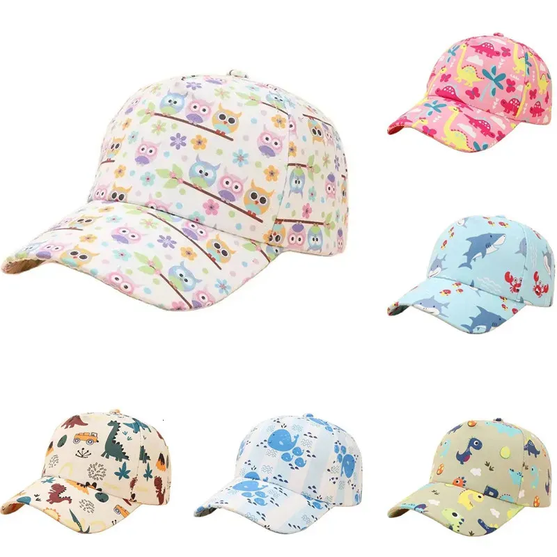 Summer Children Baseball Cap Kids Sun Hat Cotton Adjustable Boys Girls Visor UV Protection Sport Golf 240415